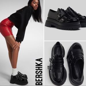 flat xl platform shoes with buckles
